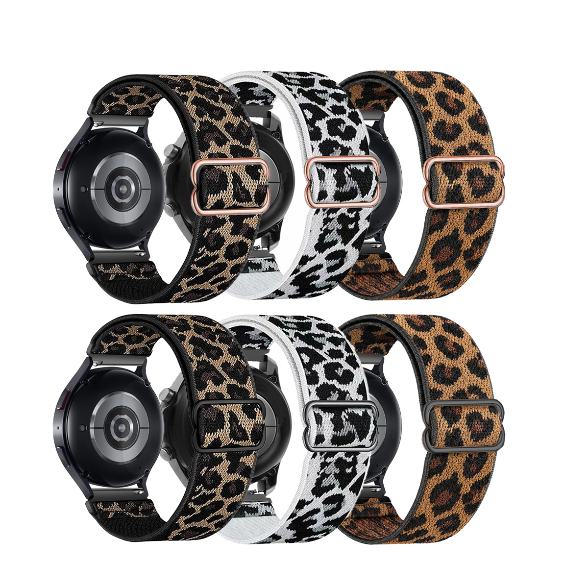 Accessories For Galaxy Watch 5 - 18/20/22mm Leopard Nylon Elastic Loop for