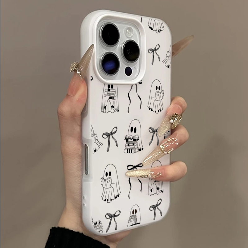 Apple Iphone 15 - Cute Halloween Book Ghost Bow Phone