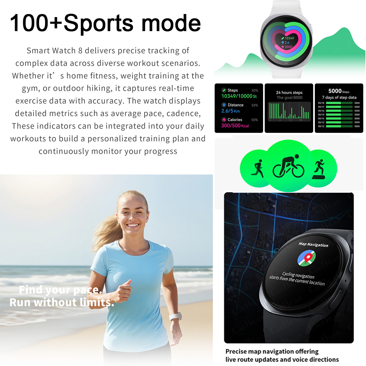 2026 New Watches 8 Mini GPS Tr - Smartwatch Face 评论和价格